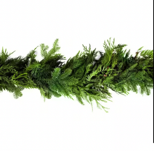 Array,X Mas Green Garland Mixed 15 ft